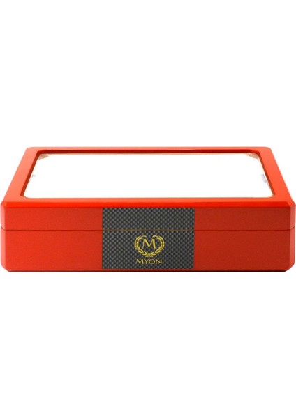 Camlı Mini Humidor Puro Kutusu Kırmızı 20's