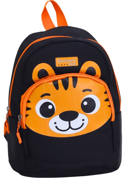 Kaplan Figürlü Siyah Anaokulu Kreş Çantası 4 Bölmeli Erkek Çocuk Sırt Çantası fiyatları