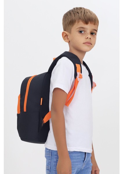 Kaplan Figürlü Siyah Anaokulu Kreş Çantası 4 Bölmeli Erkek Çocuk Sırt Çantası modelleri
