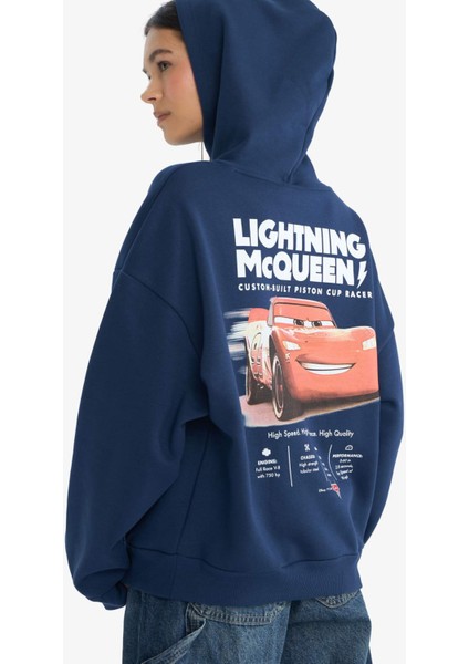Cars Oversize Geniş Kalıp Kapüşonlu Sırt Baskılı Sweatshirt F9167AX25WN