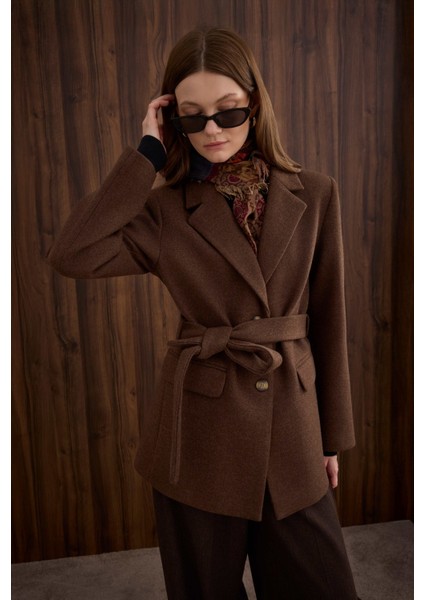 Blazer Kaşe Kaban Kahve modelleri