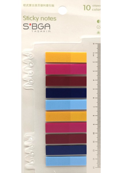 Şeffaf Renkli Postit Post-It Post It. Kitap Ayracı Ayraç Postit Sticker Not Kağıdı 200 Yaprak