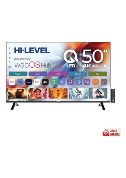 Hi Level HL50QMN252 50" Frameless 4K UHD QLED Webos Tv