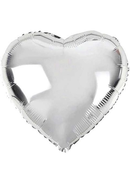 Buğz Kalp Şekilli Gümüş Renk Toptan Folyo Balon 45 cm 10 Adet fiyatları