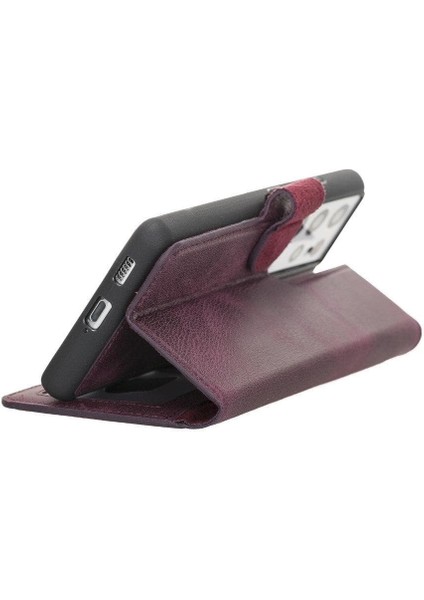 Samsung Galaxy S21 Ultra Deri Çıkarılabilir Cüzdan Kılıf-Kızıl indirimleri