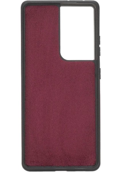 Samsung Galaxy S21 Ultra Deri Çıkarılabilir Cüzdan Kılıf-Kızıl