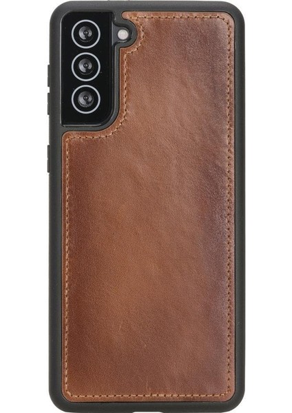 Samsung Galaxy S21 Plus Deri Çıkarılabilir Cüzdan Kılıf-Ten