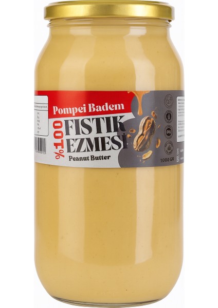 Fıstık Ezmesi Organik Glutensiz Yerli Sade Şekersiz Sporcu Besini 1000 gr