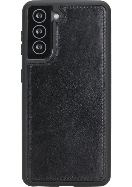Samsung Galaxy S21 Plus Deri Çıkarılabilir Cüzdan Kılıf-Siyah