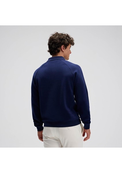 EM633-NV Polo Yaka Erkek Sweatshirt - Lacivert fiyatları