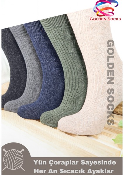 Erkek Kışlık Termal Yün Çorap 5 Çift , Termal Etkili Çorap, Dikişsiz Isı Koruyucu Çorap modelleri
