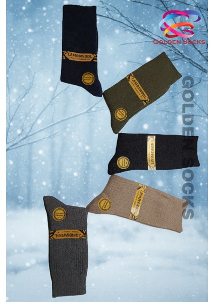 Erkek Kışlık Termal Yün Çorap 5 Çift , Termal Etkili Çorap, Dikişsiz Isı Koruyucu Çorap indirimleri