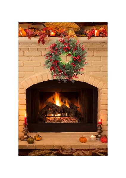45 cm (17.71 Inç) Festive Yapay Noel Çelengi – Çam Yaprakları ve Kırmızı Meyveler | Klasik Duvar & Kapı Süsü | Elektrik Gerektirmez | Ev ve Parti Dekoru Için Ideal modelleri