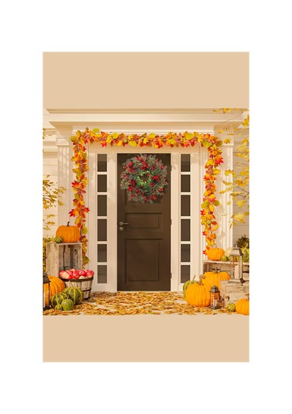 45 cm (17.71 Inç) Festive Yapay Noel Çelengi – Çam Yaprakları ve Kırmızı Meyveler | Klasik Duvar & Kapı Süsü | Elektrik Gerektirmez | Ev ve Parti Dekoru Için Ideal