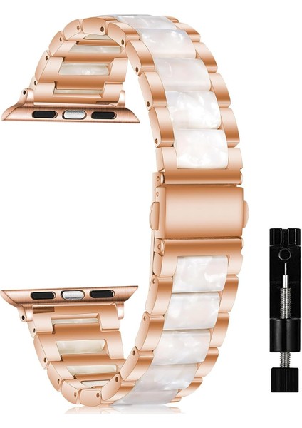 Apple Watch 11-10(42MM) 9-8-7 (41MM) 6 5 4 SE(40MM) Uyumlu Seramik Metal Şık Bilezik Kordon Kayış modelleri