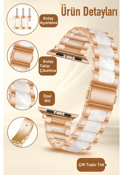 Apple Watch 11-10(42MM) 9-8-7 (41MM) 6 5 4 SE(40MM) Uyumlu Seramik Metal Şık Bilezik Kordon Kayış indirimleri