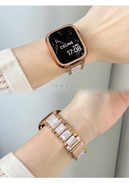 Apple Watch 11-10(42MM) 9-8-7 (41MM) 6 5 4 SE(40MM) Uyumlu Seramik Metal Şık Bilezik Kordon Kayış