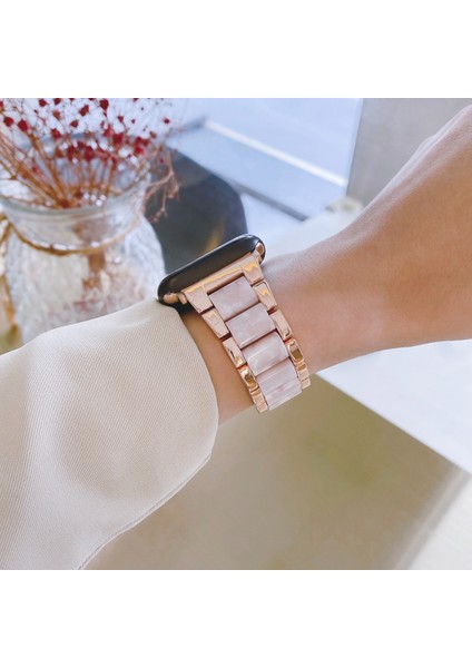 Apple Watch 11-10(42MM) 9-8-7 (41MM) 6 5 4 SE(40MM) Uyumlu Seramik Metal Şık Bilezik Kordon Kayış