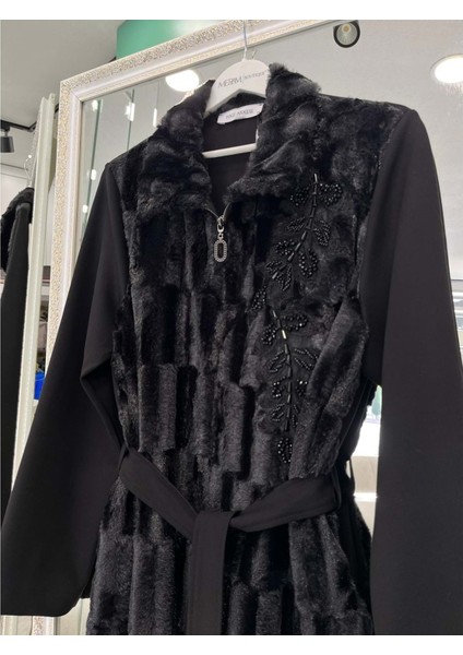Hale Fourrure Angora Ceket - Siyah - 2 fiyatları