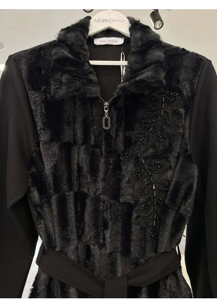 Hale Fourrure Angora Ceket - Siyah - 2 fırsatları
