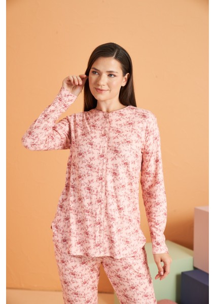 Kadın Boy Düğmeli Pijama Takımı 28055 fırsatları