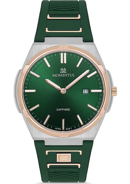 Yeşil Silikon Kordon Erkek Kol Saati EM390T-15YR