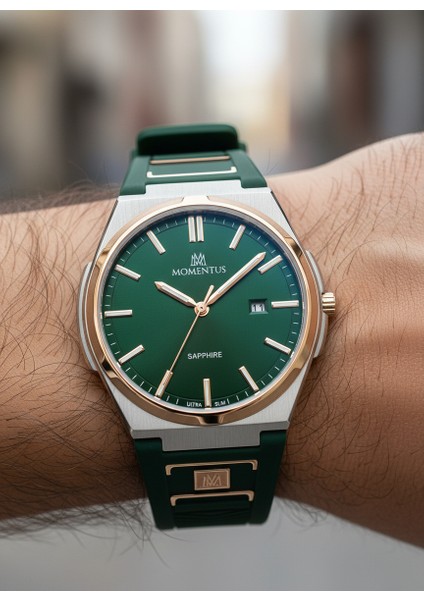 Yeşil Silikon Kordon Erkek Kol Saati EM390T-15YR fiyatları