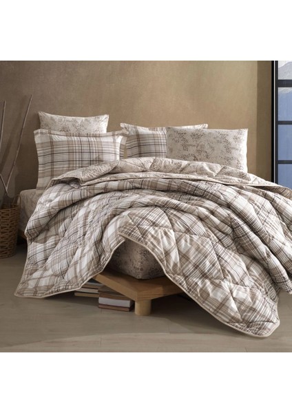 Ranforce %100 Pamuk Tek Kişilik Yorgan Seti Ravel V1 Bej