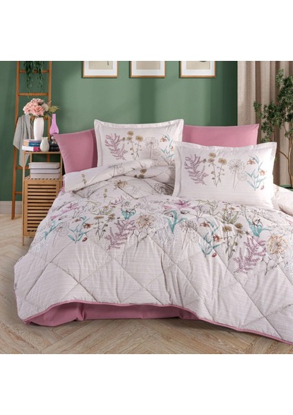 Ranforce %100 Pamuk Tek Kişilik Yorgan Seti Bahari V1 Pembe