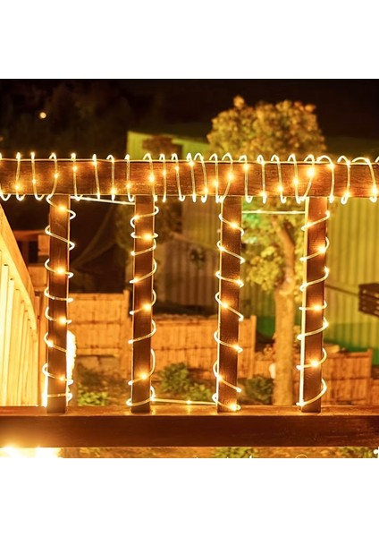 Güneş Enerjili Silikon Borulu 12M Dekoratif 100 LED Lamba – Se Geçirmez Dış Mekan LED Aydınlatma fiyatları