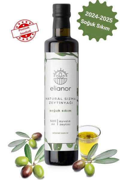 Soğuk Sıkım Natürel Sızma Zeytinyağı 500ml ( Ayvalık 2024-2025)