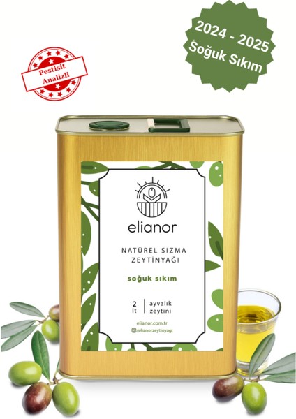 Soğuk Sıkım Natürel Sızma Zeytinyağı 2lt