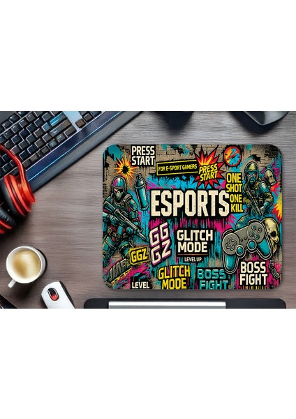 Glitch Mode Gaming Oyuncu Xl Mouse Pad Kaydırmaz Dikişli Mousepad 40X30 3mm Premium Büyük Boy indirimleri
