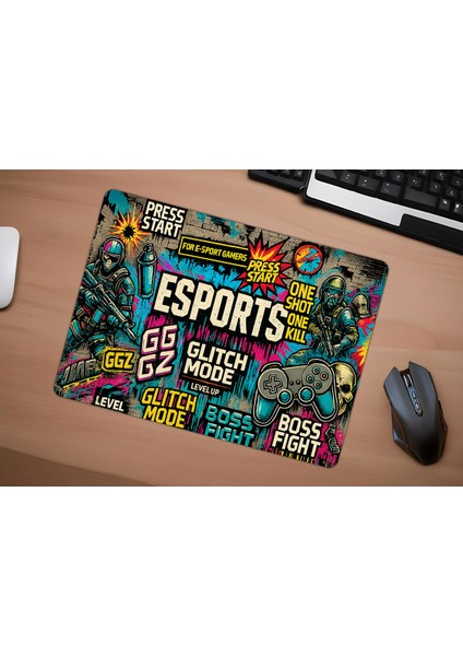 Glitch Mode Gaming Oyuncu Xl Mouse Pad Kaydırmaz Dikişli Mousepad 40X30 3mm Premium Büyük Boy fırsatları