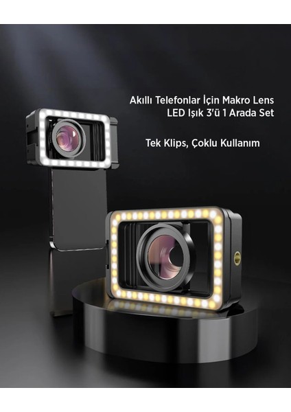 Ld-30 4K Hd 15X Makro Lens & LED Dolgu Işığı – Telefon Kamera Aksesuarı | Profesyonel Detay Çekim fiyatları