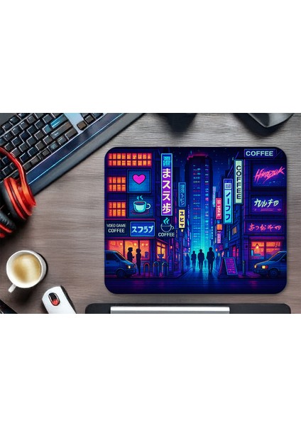 Neon Tokyo Nights Gaming Oyuncu Xl Mouse Pad Kaydırmaz Dikişli Mousepad 48X40 4mm mm Premium Büyük Boy fırsatları