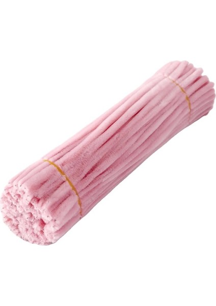 25 Adet Açık Soft Pembe Şönil , Çiçek Yapımına Uygun Tüylü Tel, 30 cm 6 mm fiyatları