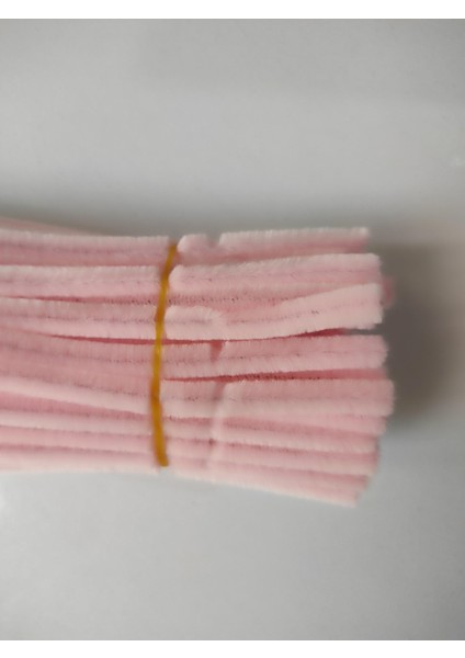 25 Adet Açık Soft Pembe Şönil , Çiçek Yapımına Uygun Tüylü Tel, 30 cm 6 mm indirimleri