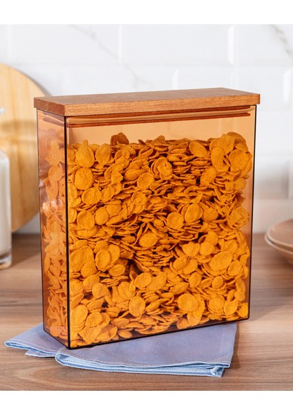 Yuviera 2300ml Ahşap Kapaklı Saklama Kabı 2'li