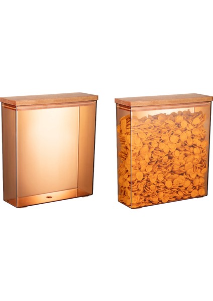 Yuviera 2300ml Ahşap Kapaklı Saklama Kabı 2'li