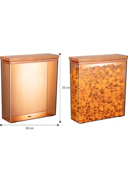 Yuviera 2300ml Ahşap Kapaklı Saklama Kabı 2'li