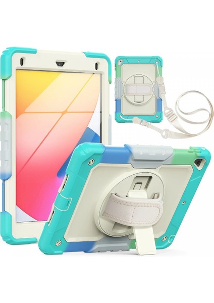 iPad 5 Air 9.7 Kılıf Tablet Rainbow Kapak - TURKUAZ-(5796) - MK001R-4M9TT3