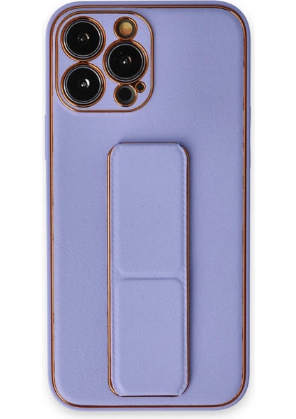 iPhone 13 Pro Kılıf Coco Deri Standlı Kapak - Koyu LILA-(5796) - MK001R-4M4CN5