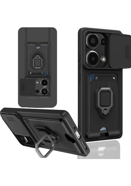 Xiaomi Redmi Note 13 Pro 5g Kılıf Zuma Kartvizitli Yüzüklü Silikon - SIYAH-(579 - MK001R-4MDKA modelleri