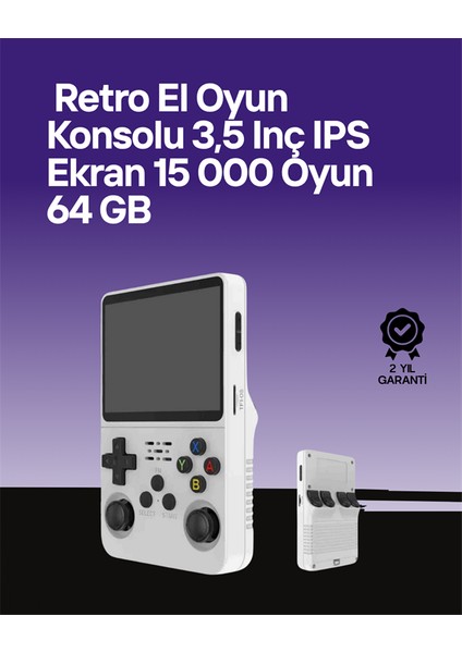 R36S 64 GB Retro Oyun Konsolu – Çoklu Emülatör Desteği Linux Tabanlı Açık S - MK001R-4OA88