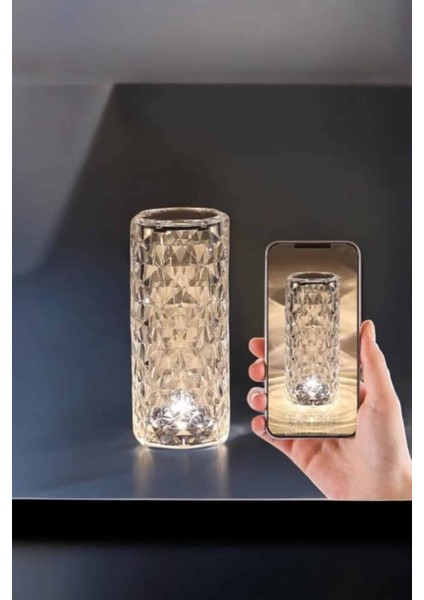 Gece Lambası Kristal Lamba Dokunmatik Şarjlı Hediyelik - MK001R-4OJ8C7 indirimleri