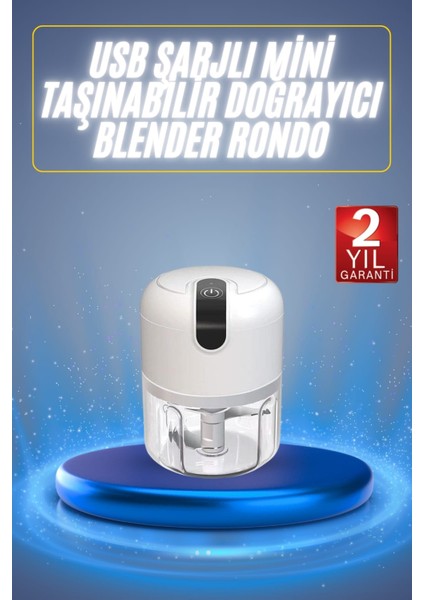 Mini El Rondosu Şarjlı Doğrayıcı Taşınabilir Rondo Blender 250 ml - MK001R-4OJFA2