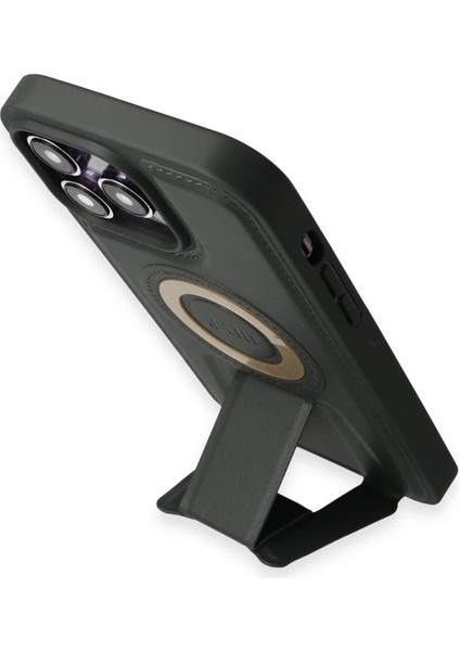 iPhone 14 Pro Kılıf Merkür Magneticsafe Standlı Kapak - Koyu YEŞIL-(5796) - MK001R-4O70S3 fırsatları