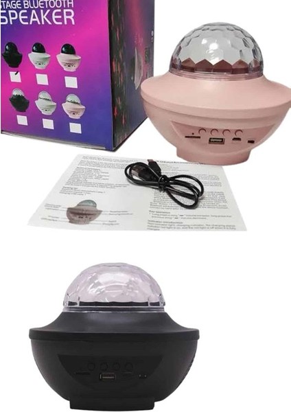 Dönen Işıklı Disko Topu Projektör Müzik Çalarlı Disco Speaker - MK001R-4OAE13