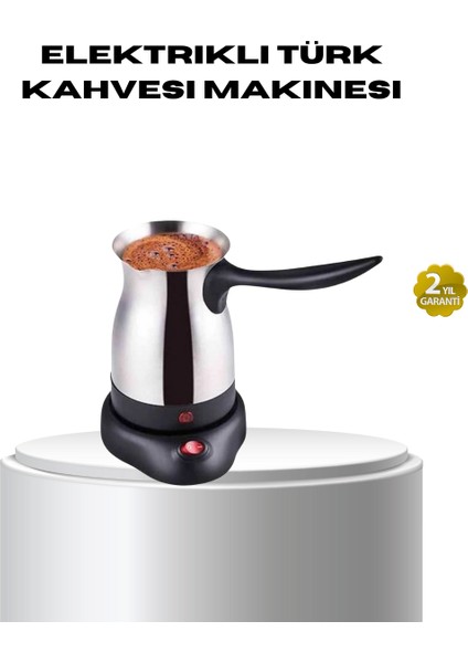 Paslanmaz Çelik Elektrikli Cezve 800W 6 Fincan Kapasiteli - MK001R-4O9L31